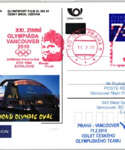 Ceska Praha 6 MWST Postcard Olympic Winter Games Vancouver 2010 Team Flight Blanka Paulu 1984