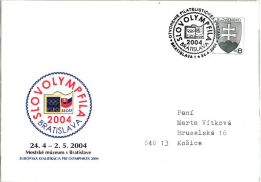 Slovensko 2004, Olympic Games, Bratislava, Slovolympfila 2004 SST auf Ganzsache Olymphilex