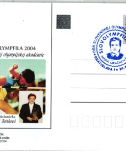 Slovensko 2004, Olympic Games, Bratislava, Slovolympfila 2004 Mracnova Faitova Hochsprung SST auf Ganzsache