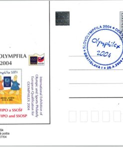 Slovensko 2004, Olympic Games, Bratislava, Slovolympfila 2004 Olymphilex SST auf Ganzsache