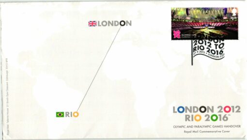 UK 2012, closing ceremony London 2012 to Rio 2016 Olympic Paralympic Games, FDC