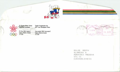 Canada 1986, Olympic Winter Games 1988 Calgary Alberta, EMA Letter of CO, 