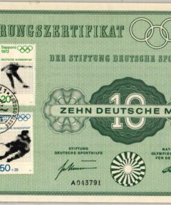 Förderungs Zertifikat Sporthilfe München 1972 Olympia Sporthilfe, Olympic Games