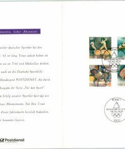 Bund 1992 Albertville, Barcelona, Olympic Games, Autogramme Fechten, Rudern, Dressur, Ski Faltblatt