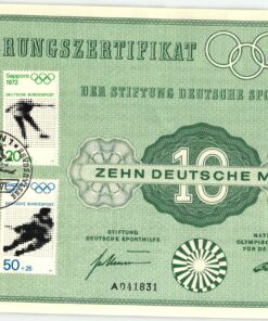 Förderungs Zertifikat Sporthilfe München 1972 Olympia Sporthilfe, Olympic Games