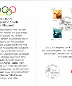 Bund 1996 Atlanta, Olympic Games, Schumann, Hübler-Horn, Neckermann, Flatow, Faltblatt