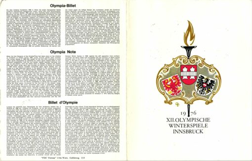 Austria, Innsbruck 1976 Olympia Billet Relay, SST Olympia Olympic Games – Bild 2