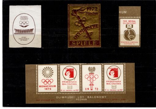 Deutschland München Sapporo1972, Varna 1973, Olympic Winter Games, Vignette, Label, Sticker