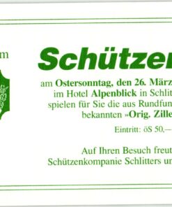 Austria, Zillertal/Tirol Einladung Schützenball, Schützenkompanie Schlitters