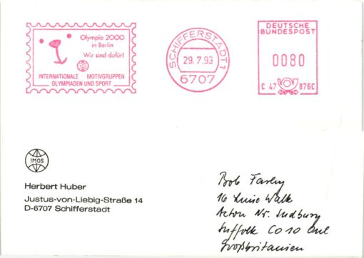 Germany 2000, Berlin LAT GMBH EMA Red Meter Freistempel, Olympic Bid, Candidate City Host – Bild 2