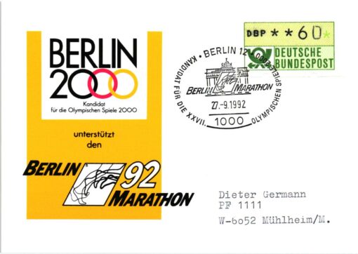 Germany 2000, Berlin Bewerberstadt Kandidat Marathon 1992 Olympia SST, Olympic Bid, Candidate City Host