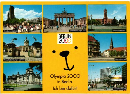 Germany 2000, Berlin Bewerberstadt Postkarte Olympia SST, Olympic Bid, Candidate City Host