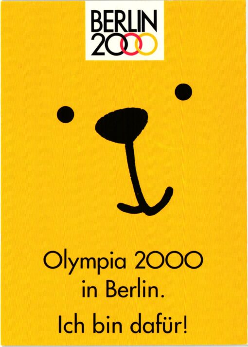 Germany 2000, Berlin Bewerberstadt Postkarte Olympia SST, Olympic Bid, Candidate City Host