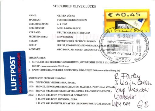 Germany, London 2012, Olympic Games, Rostock 2012 Oliver Lücke, Candidate City Host Bewerbung