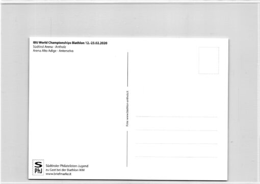 Italy - Campionati Mondiali Biathlon Antholz Alterselva 2020 Karte neu IBU World Championship Italia FDC – Bild 2