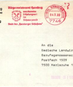 Shooting, Schiessen Hornberg 1980 Freistempel Red Meter Hornberger Schießens Bürgermeisteramt Schwarzwald Weapons Waffen