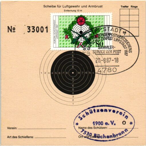 Shooting, Schiessen Lippstadt 1987 Europa Schützenfest Schützenverein Scheibe SST, Weapons Waffen Tiro a segno