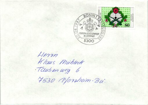Shooting, Schiessen Bonn - Lippstadt 1987 Europa Schützenfest Schützenverein  FDC SST, Weapons Waffen Tiro a segno