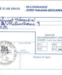 Shooting, Schiessen Championnat Europe de tir Strassbourg 1994 Rifle Aufgabeschein REKO, Weapons Waffen Tiro a segno