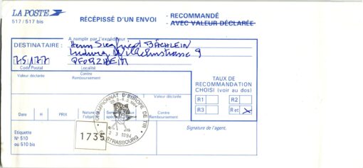 Shooting, Schiessen Championnat Europe de tir Strassbourg 1994 Rifle Aufgabeschein REKO, Weapons Waffen Tiro a segno