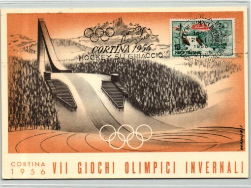 Italy, Olympic Games 1956 Cortina Giochi olimpici Hockey su ghiaccio, Ice Hockey