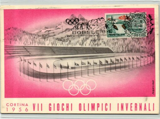 Italy, Olympic Games 1956 Cortina Giochi olimpici Boblet, Bob Cortina