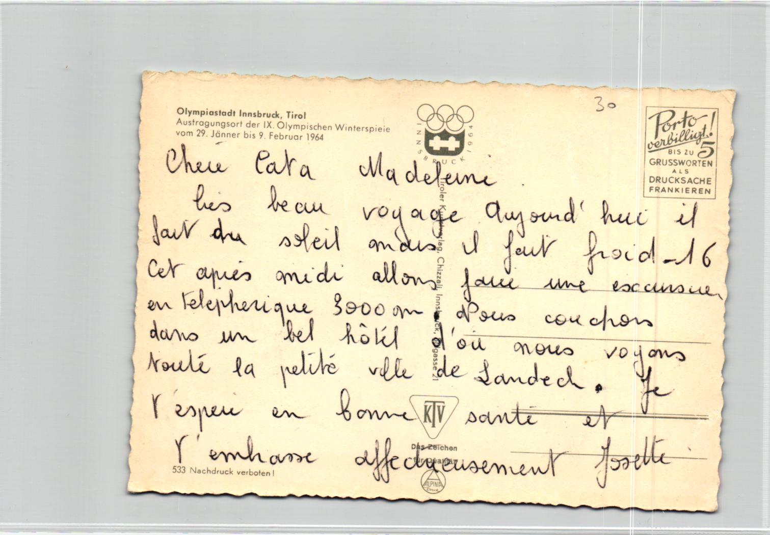 Austria, Olympic Games 1964 Innsbruck Olympische Winterspiele, Tirol – Bild 2