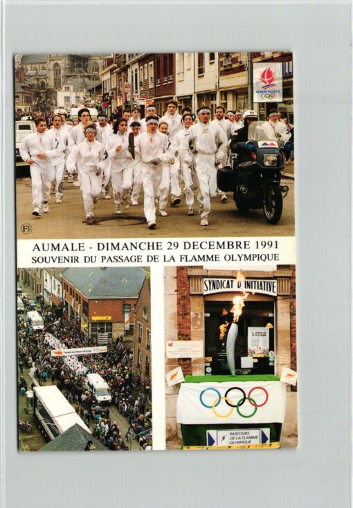France, Olympic Games 1992 Aumale Olympische Winterspiele, Torch Relay, Flamme Olympique