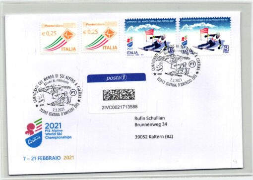 Italy - Campionati del Mondo di Sci Alpino Cortina 2021 Ski World Championship Italia FDC