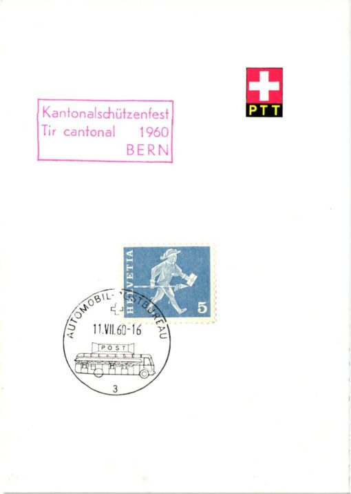 Shooting, Schiessen Schweiz BERN Kantonalschützenfest Tir Cantonal 1960 Automobil Postbureau Weapons Waffen Tiro a segno