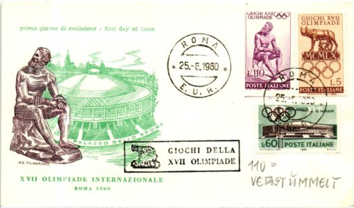 Italy, Roma 1960 Olimpiadi Pugilato dentellatura spostata, 3 FDC Olympic Games – Bild 2