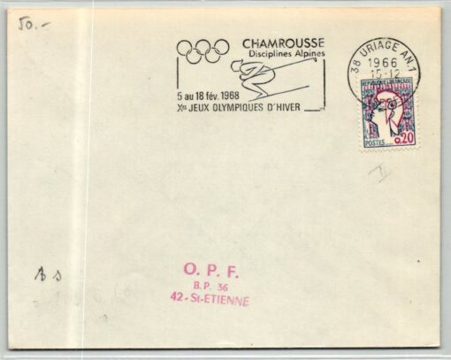 France - Grenoble 1968 Olympiques d'Hiver Chamrousse Uriage, Skiing Olympic Games