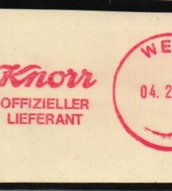 Austria, Innsbruck 1976 EMA Red Meter Wels Knorr Offizieller Lieferant, Freistempel, Olympic Games