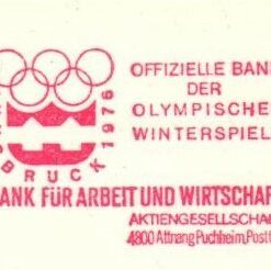 Austria, Innsbruck 1976 EMA Red Meter Attnang BAWAG Bank Arbeit Wirtschaft, Freistempel, Olympic Games