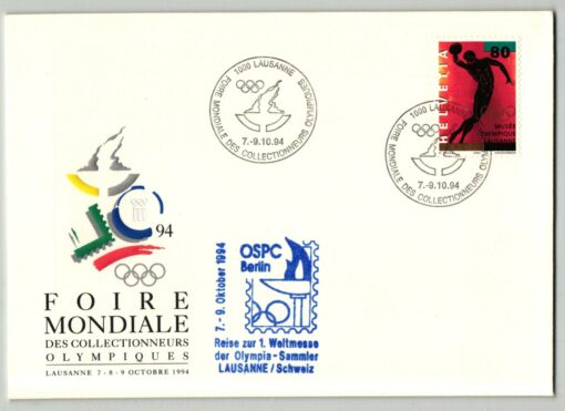 Swiss, Lausanne 1994 Foire Mondiale Collectionneurs, Olympic Collector Fair