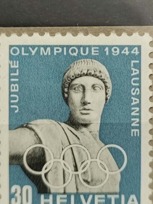 Schweiz, Olympique Lausanne 1944 Apollo Abart Auge Mi. 430 x I * MH