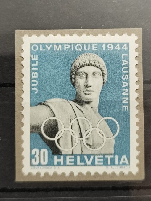 Schweiz, Olympique Lausanne 1944 Apollo Abart Auge Mi. 430 x I * MH – Bild 3