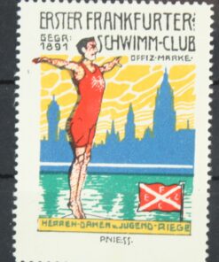 Erster Frankfurter Schwimm-Club, Schwimmen Frankfurt Poster stamp cinderella Vignette Sport Reklamemarke 