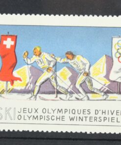 Schweiz Olympia 1928 1948 Ski Langlauf Skiing Olympic Poster stamp cinderella Vignette Sport Reklamemarke 