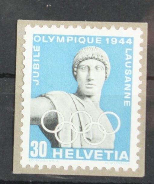 Schweiz, Olympique Lausanne 1944 Apollo Abart Auge Mi. 430 x I * MH – Bild 2