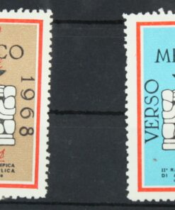 Verso Mexico 1968 Olympic Rimini Rassegna Poster stamp cinderella Vignette Sport Reklamemarke 
