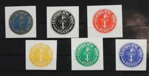 Italia Roma 1960 Olimpiadi Olympic Games Rom 6 Farben Poster stamp cinderella Vignette Sport Reklamemarke 