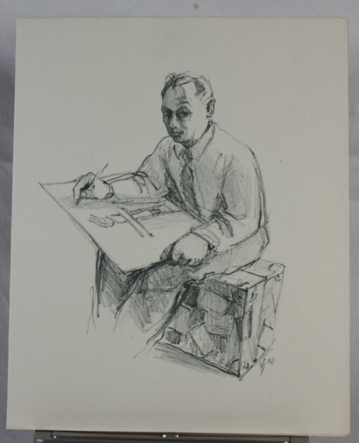 Schweiz ORIGINAL LITHO (numeriert) des Entwerfers DIGGELMANN mit Unterschrift des Olympiade Marken 1948 St Moritz – Bild 2