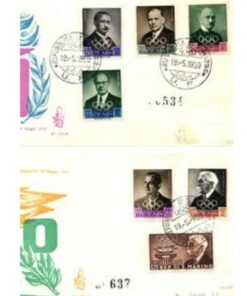 San Marino- 1959 Roma FDC Coubertin, Bonacossa, Brundage, Edström IOC 2 Briefe, Olympische Spiele Rom, Olimpiadi, Olympic Games