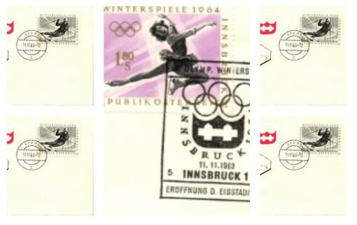Austria - 1963 Wien Ski Ice Skating, Hockey  Luge Olympische Winterspiele 1964 Innsbruck 5 Briefe Olympic Winter Games