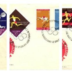 Polska 1964 Tokyo, Staffel, Boxen Fußball 3 FDC, Olympische Spiele Olympic Games