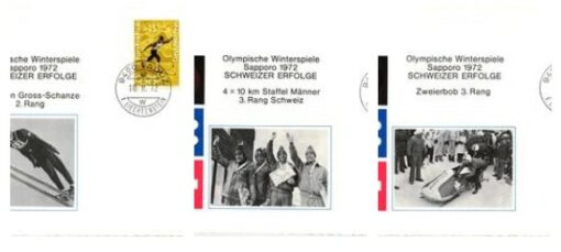 Liechtenstein 1972 Sapporo Schweizer Erfolge Bob, Skispringen, 4x10km Staffel, Olympische Winterspiele Olympic Winter Games
