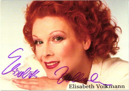 Elisabeth Volkmann (1936-2006) Autogramm Schauspielerin, Synchronstimme von Marge Simpson