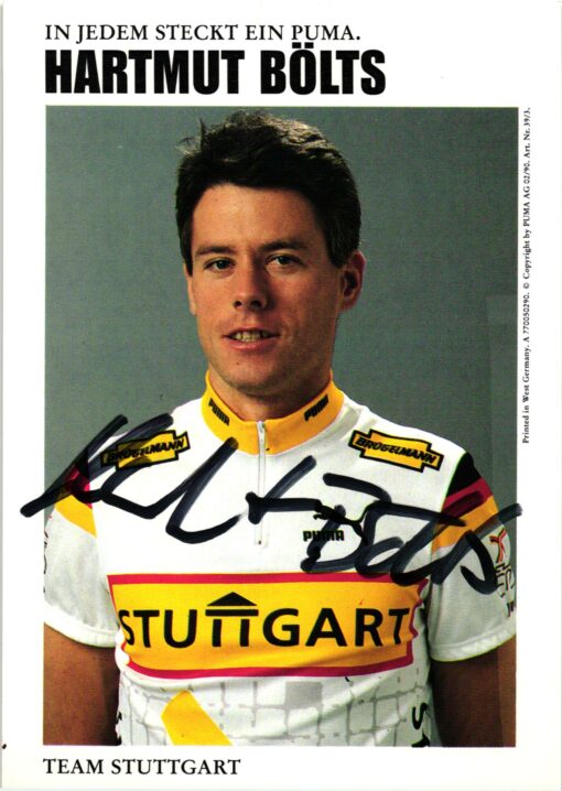 Hartmut Bölts (1961-) Autogramm Team Stuttgart, Puma, Radsport, Radrennfahrer