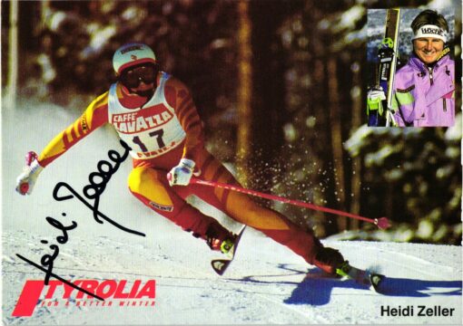 Heidi Zeller-Bähler (1967-) Autogramm Schweizer Skirennfahrerin, Olympia, Welcup
